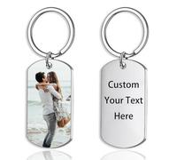 Porte clef personnalisable,1-10PCS unité Porte-clés porte clef couple avec image double face personnalisable, porte-clés personnalisé gravé au laser pour homme, femme, petit ami, cadeau couple