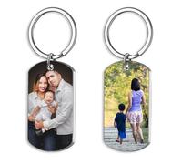 Porte clef personnalisable,1-10PCS unité Porte-clés porte clef couple avec image double face personnalisable, porte-clés personnalisé gravé au laser pour homme, femme, petit ami, cadeau couple