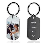 Porte clef personnalisable,1-10PCS unité Porte-clés porte clef couple avec image double face personnalisable, porte-clés personnalisé gravé au laser pour homme, femme, petit ami, cadeau couple