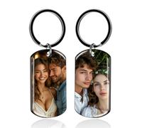 Porte Clef Personnalisable Avec Gravure De Photos Et D'icônes, Porte ouple Coeur Personnalisé, Cadeau Pour Petit Ami, Petite Amie, Maman, Papa, Noël, Saint-Valentin (Photos UV recto verso)