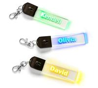 Porte Clef Personnalisable avec Nom, LED Lumière Porte Clé Personnalisé avec Couleurs Changeantes, Cadeau Couple Personnalisé pour Anniversaire Noël, Cadeau Personnalisé Femme Homme