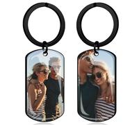 Porte Clef Personnalisable avec Photo, Porte-clés Personnalisé Recto Verso, Cadeau Personnalisé Pour Anniversaire Noël Fête des Pères, Idéal Pour Hommes Petit Ami Mari (A7-UV-Double Face)
