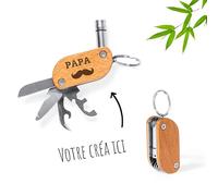 Porte clef personnalisable outil multifonction - Porte clé multifonction avec gravure laser pour Prénom & Message [ Couteau porte clé ]
