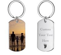 Porte Clef Personnalisable Porte Clé Personnalisé - Double Face Gravure Ajouter du Texte et Des Photos Porte Clef Couple Porte Clé Photo Porte Clef Homme Cadeau de Saint Valentin pour Homme Femme #1