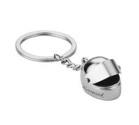 Porte Clef Personnalisable, Porte Clé Personnalisé en Métal, Cadeau Fete des Peres personnalisé, Idée Cadeau St-Valentin, Porte-clés Casque de Moto, Accessoires Moto (Casque Argenté)