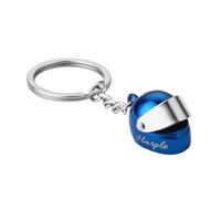 Porte Clef Personnalisable, Porte Clé Personnalisé en Métal, Cadeau Fete des Peres personnalisé, Idée Cadeau St-Valentin, Porte-clés Casque de Moto, Accessoires Moto (Casque Bleu)