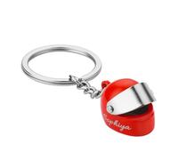 Porte Clef Personnalisable, Porte Clé Personnalisé en Métal, Cadeau Fete des Peres personnalisé, Idée Cadeau St-Valentin, Porte-clés Casque de Moto, Accessoires Moto (Casque Rouge)