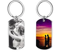 Porte Clef Personnalisable Porte Clé Photo Personnalisé Cadeau Saint Valentin Pour Homme Femme - Ajouter Un Texte D'Image Sur Les Deux Faces Medaille Chien Avec Gravure (Images Double Face)