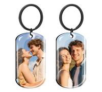 Porte Clef Personnalisable Porte Clé Photo Personnalisé Double Face Couleur Gravé, Porte-Cles Personnalisée Idéal Cadeau pour Homme Femme Mère Pères Ami