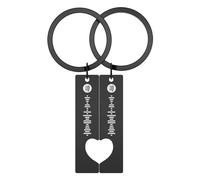 Porte Clef Personnalisable, Porte Clef Couple, Plaque Spotify Personnalisé, Spotify porte Clé Personnalisé, Personnalisé Porte-clés Gravé Texte pour Homme Femme