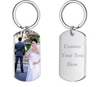 Porte Clef Personnalisable Porte Clef Photo - Cadeau Saint Valentin Homme - Personnalisation Recto-Verso - Téléchargez Des Images/Ajouter Du Texte, Pour Homme Femme Famille Chien (Argent)