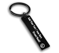 Porte Clef Personnalisable Porte Clef Photo Personnalisation Double Face - Téléchargement Une Image, Ajout De Texte Cadeau Saint Valentin Homme Cadeau Femme (Noir-Petit)