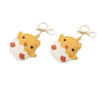 Porte Clef Personnalisé 2 Pièces Coquille Cassée Poussin En Cuir Pu Porte-Clés Sac Pendentif Accessoires Portefeuille Oiseau Pendentif Petit Cadeau