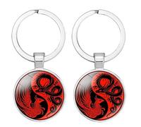 Porte Clef Personnalisé Accessoires De Style Chinois Yin Yang Tai Chi Carte De Potins Panda Chat Empreinte Temps Bijou Porte-Clés Porte-Clés Petit Cadeau Dragon Et Phénix Tai Chi 2 Pièces