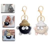 Porte clef pompon,Porte-clés Ourson Kawaii pour femmes,porte clef voiture femme,Porte-clés Ourson Pom Pom bling bling,Lot Porte Clé,Portefeuille Girly pour sac à dos,Cadeau de Noël pour dames (D)