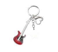 Porte Clef Porte-clés avec pendentif Instrument de musique créatif for hommes, groupe Rock, bijoux sac, guitare en métal Simple et exquise, 2 pièces(Red)