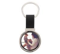 Porte clef tournant rond avec impression photo 2 faces - Porte-clés original tournant personnalisé recto et verso - Porte clé avec 2 photos - Idée cadeau personnalisé photos