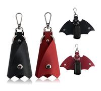 Porte Clef Voiture en Forme de Chauve-Souris, 2 Pièces, Créatif Porte Clé, Porte Cle PU Cuir, Faux Cuir Forme de Chauve Souris Porte onvient aux Clés de Moto et Aux Clés de Voiture, multicolore