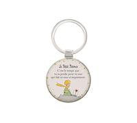 Porte clefs rond en métal le Petit Prince - La rose