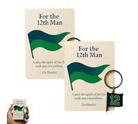 Porte-clés 12e fan - Votre esprit, notre force, porte-clés de fan de sport inspirant avec drapeau et carte (2PCS)