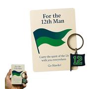 Porte-clés 12e fan - Votre esprit, notre force, porte-clés de fan de sport inspirant avec drapeau et carte (1PCS)