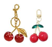 Porte-clés 2 pièces, porte-clés cerises, porte-clés de sac à dos, breloques de sac à main, breloques de portefeuille pour femmes