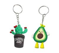 Porte-clés,2 pièces Porte-clés De Fruits Artificiels porte-clés en forme d'avocat Cactus Porte-Clés Mode De Voitur,Porte-clés Kawaii Avocat,Porte-clés pour Couple,Cadeau pour Deux