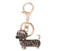 Porte Clés 2 Tentures De Porte Clés Pour Chiots En Pierre De Strass Serties De Diamants Noir