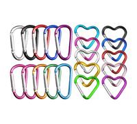 Porte-Clés 20 Pièces, Mousquetons en Forme De Cœur, Mousquetons en Métal, Crochets Porte-Clés, Boucles De Camping, Mousquetons Portables