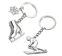 Porte-Clés 2Pcs avec Pendentif, Porte-Clés Skateboard Et Ski, Porte-Clés Créatifs en Métal, Porte-Clés Argentés, Breloques De Sac, Accessoires Clés