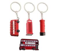 Porte-Clés 3 Pièces avec Repère Britannique, Badge De Bus Rouge 1 Pièce, Cadeaux Commémoratifs De Voyage Créatifs, Y Compris des Boîtes Aux Lettres Et des Cabines Téléphoniques.