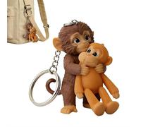 Porte-clés 3D en forme de singe avec inscription « Protect Punch The Monkey », b, taille unique