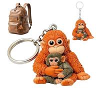 Porte-clés 3D en forme de singe, Porte-clés Singe Câlin En Protect Punch, Porte-clés singe mignon, Porte-clés Punch The Singe, Porte-clés Protect Punch The Monkey,Décoration pour sac à dos, sac à main