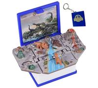 Porte-clés 3D, Livre Pop-up, thème Dinosaure, Porte-clés Mignon pour Sac à Dos d'enfant, scène de Dinosaure 3D enchantée, Cadeaux d'anniversaire pour garçons