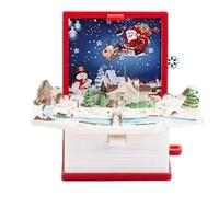 Porte-clés 3D Pop-up Book Thème de Noël Porte-clés mignon pour sac à dos d'enfants, scène de Noël 3D enchantée pour filles et garçons Cadeaux d'anniversaire fête - livre - mi