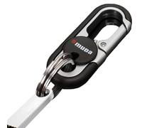 porte-clés - 6,8 cm - Porte e voiture en métal facile à démonter en de zinc | robuste avec deux anneaux, 60 g, porte-clés unisexe robuste en argent avec