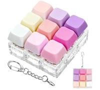 Porte-clés 9 en 1 pour soulager le stress et la décompression avec touches amovibles, cadeau de Saint-Valentin (9 couleurs, rose violet)