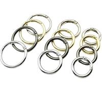 Porte-clés à anneau, Clips de joint torique en métal 4 pièces, porte-clés ouvrable for bagages et projets de maroquinerie(Silver,15mm)
