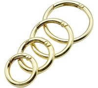 Porte-clés à anneau, Clips de joint torique en métal 4 pièces, porte-clés ouvrable for bagages et projets de maroquinerie(Gold,15mm)