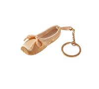 Porte-clés à breloques en forme de chaussure de ballet | Détail noué, forme de pantoufle, boucle en métal et chaîne courte pour le matériel de ou la tirette de