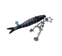 Porte-clés à breloques en forme de poisson pratique pour un usage quotidien et une fête, porte-clés leurre de pêche, Cyan à pois, taille unique