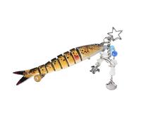 Porte-clés à breloques en forme de poisson pratique pour un usage quotidien et une fête, porte-clés leurre de pêche, Poisson jaune tacheté, taille unique