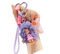 Porte-clés à breloques en forme de poupée avec, Purple