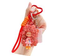 Porte-clés à breloques en forme de poupée avec, Red