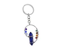 Porte-Clés À Breloques Hexagonales À La Mode Chakra Arc-En-Ciel En Perles De Lapis-Lazuli, Porte-Clés En Pierre Précieuse En Cristal, Porte-Clés Pour Femmes, Cadeaux De Fête Des Mères, Porte