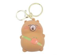 Porte-clés à bulles de dessin animé avec design anti-stress et musique, accessoire pour sacs d'école et clés de voiture pour aider à réduire l'anxiété (orange)