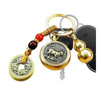 Porte-clés - à cinq éléments avec perles de naturel, charme d'équilibrage énergétique | Porte-clés unique pour porte-monnaie, porte-clés et décoration de