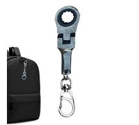 Porte-clés à clé anglaise - Clé réglable | Outil de porte-clés à cliquet de 10 mm | Cliquet de clé à engrenages | Porte-clés portable avec clé de gravure Flex | Clé anglaise, porte-clés, Lla