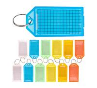 Porte-clés à étiqueter, 12 pièces, 6 couleurs, avec porte-clés, fenêtre d'étiquette 51 x 20 mm, plaquette de clé avec anneau de fente, inscriptions de clés, étiquettes de clés, organisation de clés