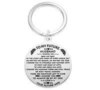 Porte-clés à mon futur mari pour lui, cadeau de fiançailles pour fiancé, cadeau romantique pour la Saint-Valentin, un anniversaire de mariage (texte et motif personnalisables pour vous